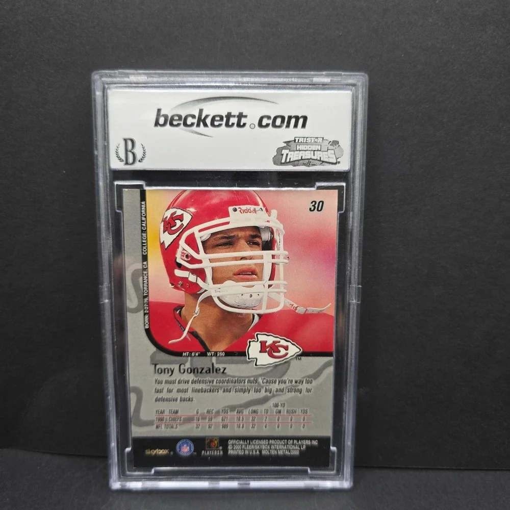 SkyBox Molten Metal Trading Card Tony Gonzalez BCCG‎ 9 #30 1999